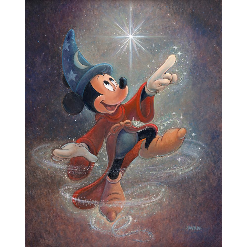【取寄せ】 ディズニー Disney US公式商品 ミッキーマウス ミッキー ファンタジア 魔法使い 弟子 限定版 限定 キャンバス 魔法使い ソーサラー キャンバスアート 絵画 絵 アート インテリア 壁 装飾 デザイン [並行輸入品] Sorcerer Mickey Mouse ''Swept Up in the Ma｜ビーマジカル店