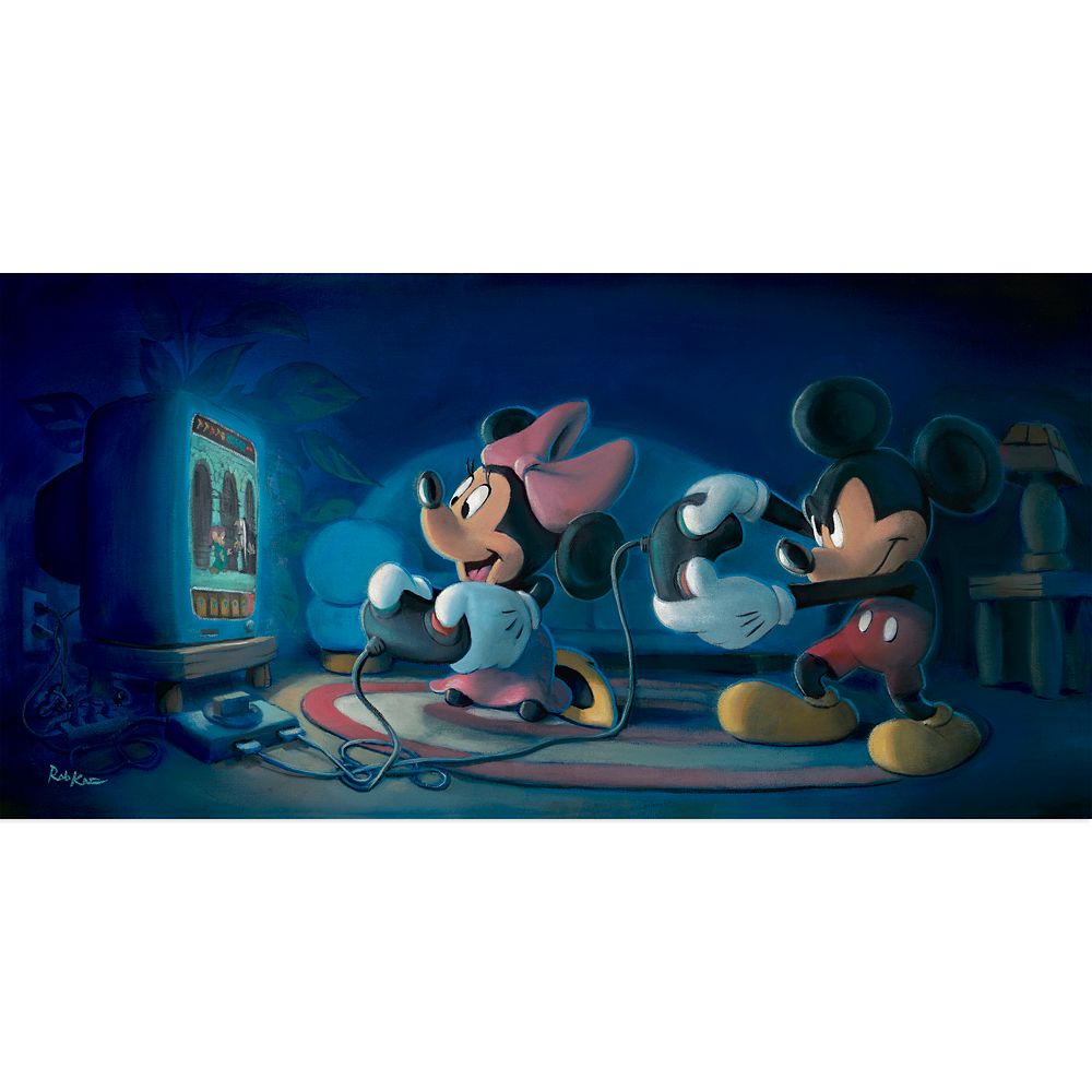 【取寄せ】 ディズニー Disney US公式商品 ミッキーマウス ミッキー ミニーマウス ミニー 限定版 ゲーム おもちゃ 限定 50cm 25cm キャンバス [並行輸入品] Mickey Mouse and Minnie Mouse ''Game Night'' Canvas Artwork by Rob Kaz ? Runaway Brain ? 10'' x 20''｜ビーマジカル店 38,414円