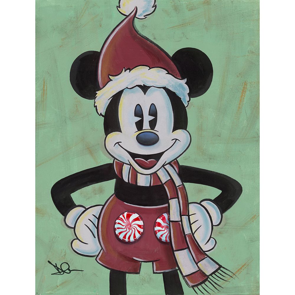 【取寄せ】 ディズニー Disney US公式商品 ミッキーマウス ミッキー 限定版 限定 キャンバス [並行輸入品] Mickey Mouse ''Peppermick'' Canvas Artwork by Dom Corona ? Limited Edition グッズ ストア プレゼント ギフト 誕生日 人気｜ビーマジカル店