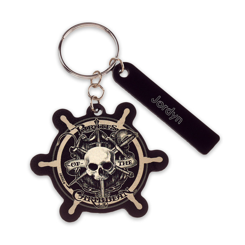 【取寄せ】 ディズニー Disney US公式商品 パイレーツオブカリビアン パイレーツ 海賊 キーチェーン アクセサリー キーホルダー [並行輸入品] Pirates of the Caribbean Ship's Wheel Leather Keychain - Personalizable グッズ ストア プレゼント ギフト 誕生日 人気 ク画像