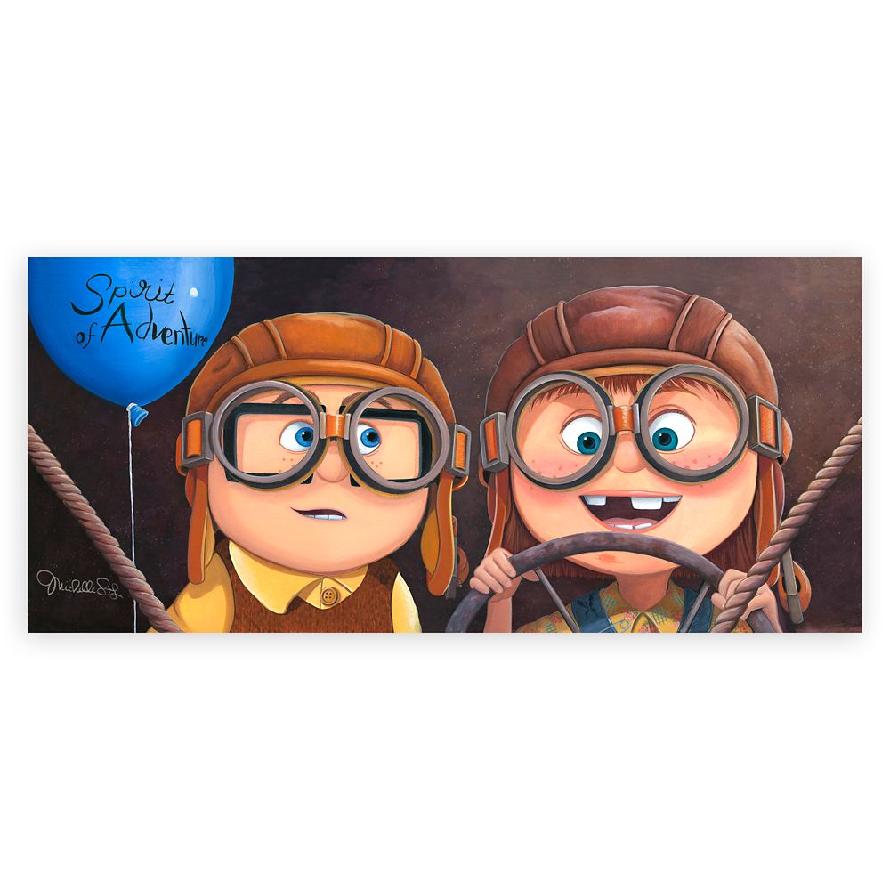 【一点物】Disney/Pixar カールじいさん　線画 アート　絵画　アメリカ 一点物】Disney/Pixar カールじいさん 線画 アート 絵画