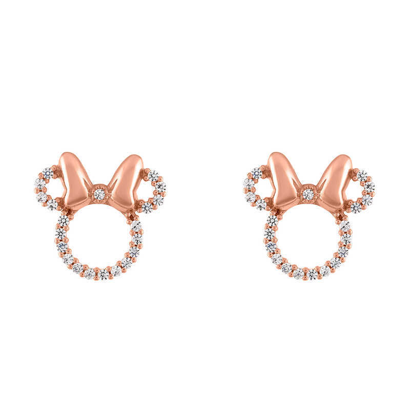 【CRISLU】US Disney Parks ミニー アイコン ピアス Rose Gold Minnie Mouse Icon Stud Earrings by CRISLU - Rose Gold