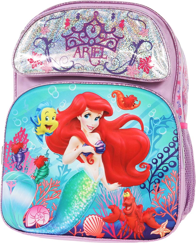 絶品 ディズニー Disney アリエル Ariel リトルマーメイド 人魚 プリンセス リュックサック リュック 旅行 バッグ バックパック 鞄  かばん 女の子 子供 子供用 キッズ 並行輸入品 BackPack 10'' クリスマス 誕生日 プレゼント ギフト クリ 