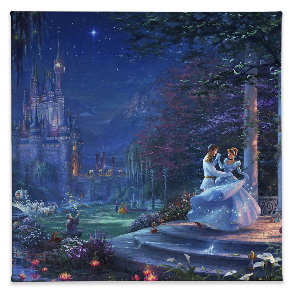 限定販売 取寄せ ディズニー Disney Us公式商品 シンデレラ プリンセス トーマスキンケード Thomas Kinkade キャンバス 絵画 アート インテリア 絵 飾り アートワーク 並行輸入品 Cinderella Dancing In The Starlight Gallery Wrapped Canvas グッ ギフト