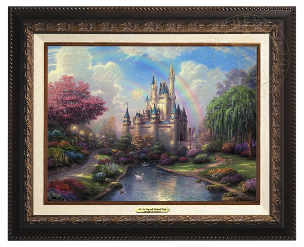 取寄せ 装飾 ディズニー ディズニー Disney シンデレラ プリンセス 絵画 絵 アート Frame キャンバス インテリア 装飾 デザイン 壁 額付き フレーム付き Aged Bronze Frame Thomas Kinkade トーマスキ 取寄せ ディズニー Disney シンデレラ プリンセス 絵画 絵