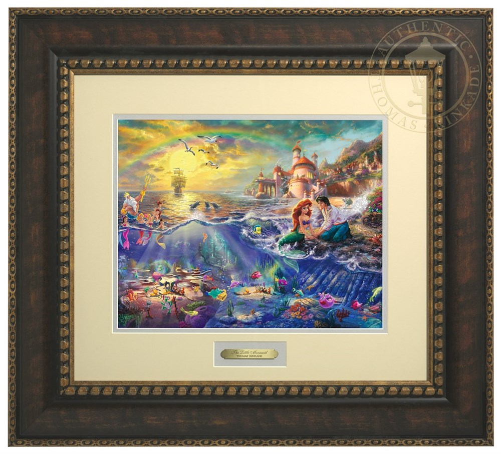 絶対一番安い 取寄せ ディズニー Disney リトルマーメイド アリエル Ariel プリンセス 絵画 絵 アート プレステージホームコレクション インテリア 装飾 デザイン 壁 額付き フレーム付き Bronzed Gold Frame Thomas Kinkade トーマスキンケード 並行輸入品