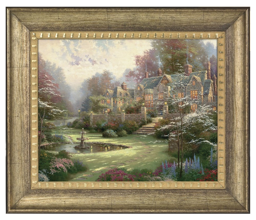 海外 正規品 自然 景色 風景 取寄せ 大きさ Beyond Gardens Kinkade Thomas 並行輸入品 風景画 トーマスキンケード Kinkade Thomas Frame Gold Burnished フレーム付き 額付き 壁 デザイン 装飾 インテリア ブラッシュストロークヴィネット アート 絵 絵画 50 8