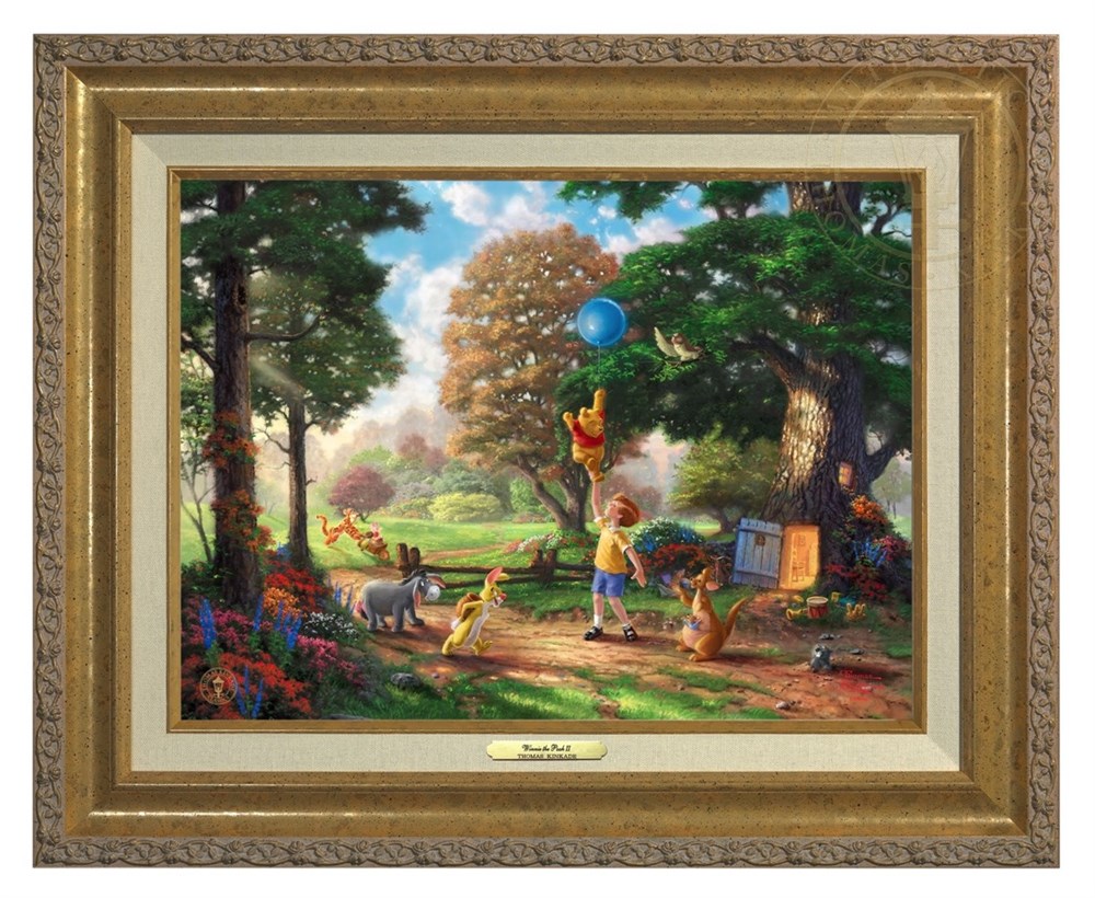 取寄せ Thomas ディズニー Disney くまのプーさん ぷーさん プーさん Kinkade 絵画 絵 並行輸入品 アート キャンバス インテリア 装飾 デザイン 壁 額付き フレーム付き Gold Frame Thomas Kinkade トーマ 取寄せ ディズニー Disney くまのプーさん ぷーさん