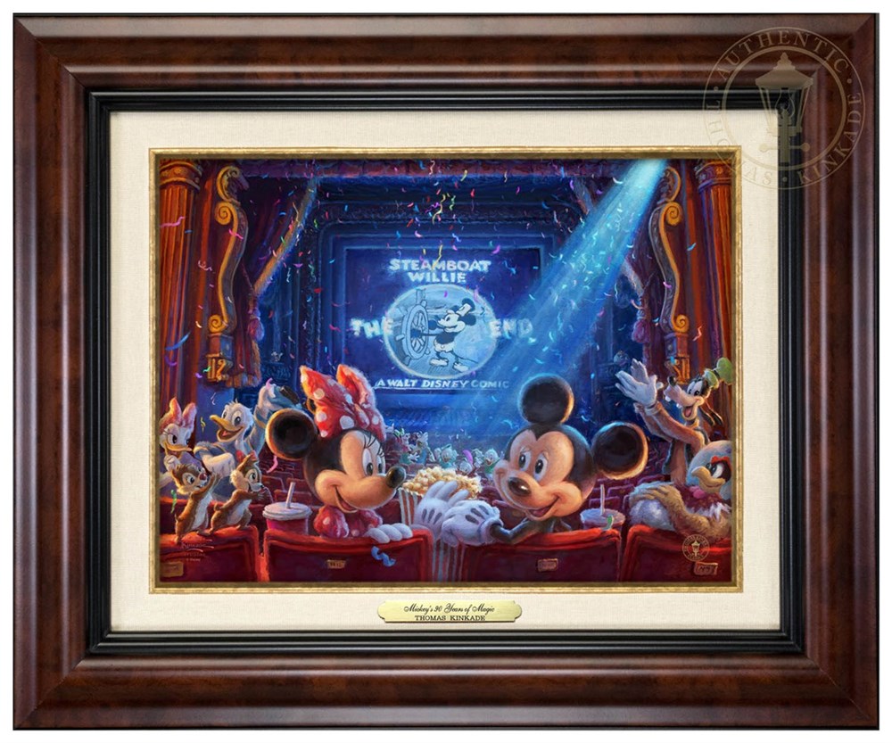 売れ筋 楽天市場 日曜祝日も営業中 取寄せ ディズニー Disney ミッキーマウス ミッキー 絵画 絵 アート キャンバス インテリア 装飾 デザイン 壁 額付き フレーム付き Burl Frame Thomas Kinkade トーマスキンケード 並行輸入品 Thomas Kinkade 90 Years