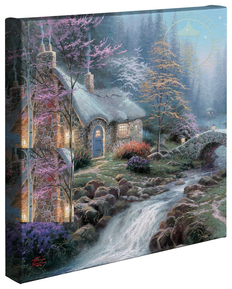 楽天市場 取寄せ 風景 景色 自然 大きさ 35 5cm X 35 5cm 絵画 絵 アート キャンバス インテリア 装飾 デザイン 壁 Thomas Kinkade トーマスキンケード 風景画 並行輸入品 Thomas Kinkade Twilight Cottage 14 X 14 Gallery Wrapped Canvas