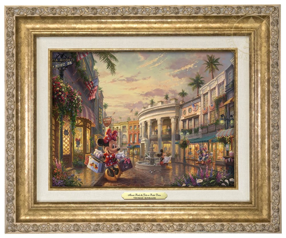 取寄せ Minnie 取寄せ ディズニー Disney ミニーマウス ミニー 装飾 絵画 絵 アート キャンバス インテリア 装飾 デザイン 壁 額付き フレーム付き Gold Frame Thomas Kinkade トーマスキンケード 取寄せ ディズニー Disney ミニーマウス ミニー 絵画 絵 アート