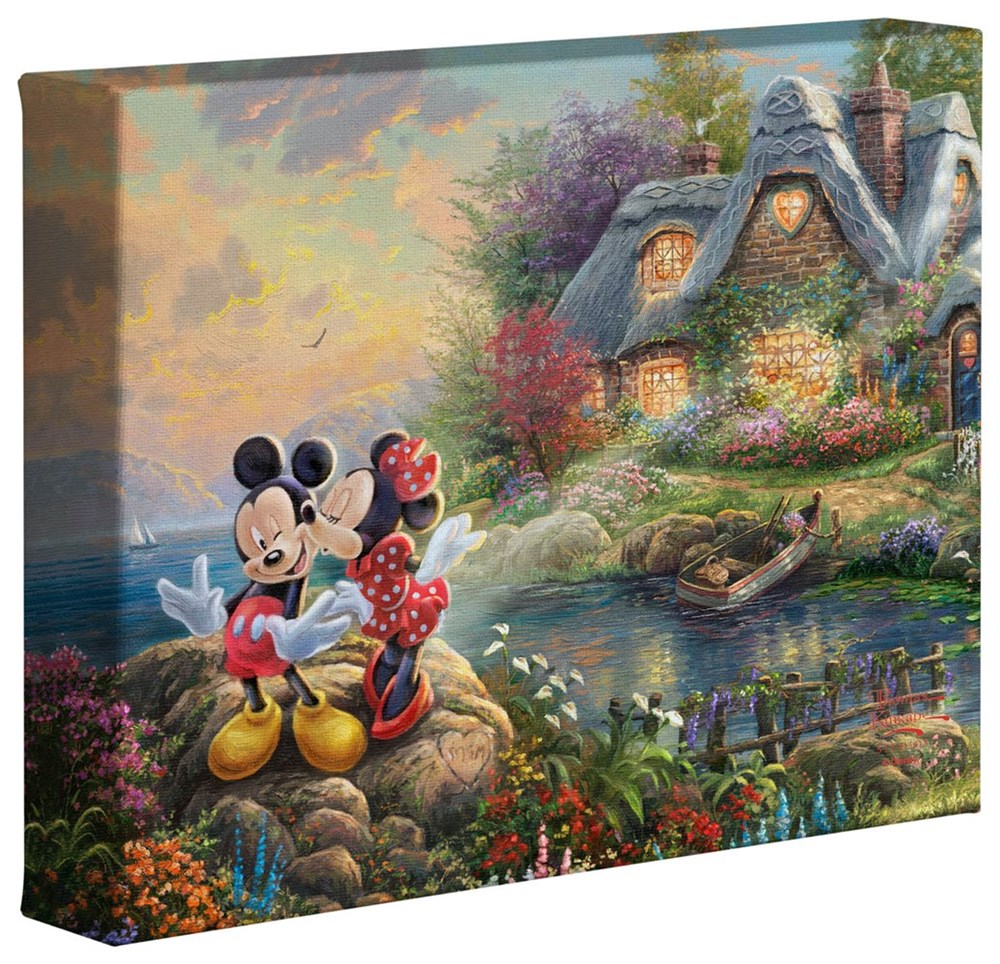 楽天市場 取寄せ ディズニー Disney ミッキーマウス ミッキー ミニーマウス ミニー 大きさ 3cm X 25 4cm 絵画 絵 アート キャンバス インテリア 装飾 デザイン 壁 Thomas Kinkade トーマスキンケード 並行輸入品 Thomas Kinkade Mickey Minnie Sweetheart