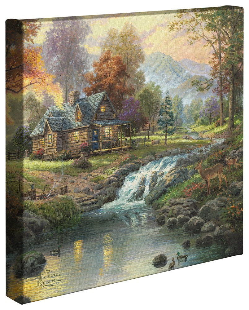 キッズ ベビー マタニティ その他 風景画 トーマスキンケード Kinkade Thomas 壁 デザイン 装飾 インテリア キャンバス アート 絵 絵画 35 5cm X 35 5cm 大きさ 自然 景色 風景 取寄せ 並行輸入品 プレゼント ストア グッズ Canvas Wrapped Gallery 14 X 14