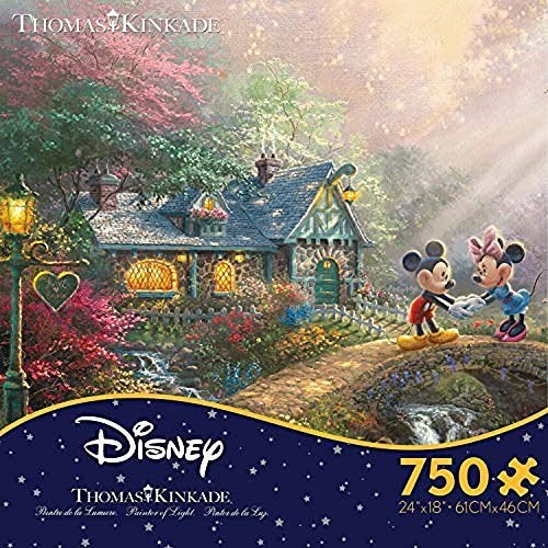 楽天市場 取寄せ ディズニー Disney ミッキーマウス ミッキー ミニーマウス ミニー 750ピース パズル ジグソーパズル おもちゃ ゲーム 玩具 Thomas Kinkade トーマスキンケード 並行輸入品 Ceaco Thomas Kinkade The Disney Collection Mickey And Minnie