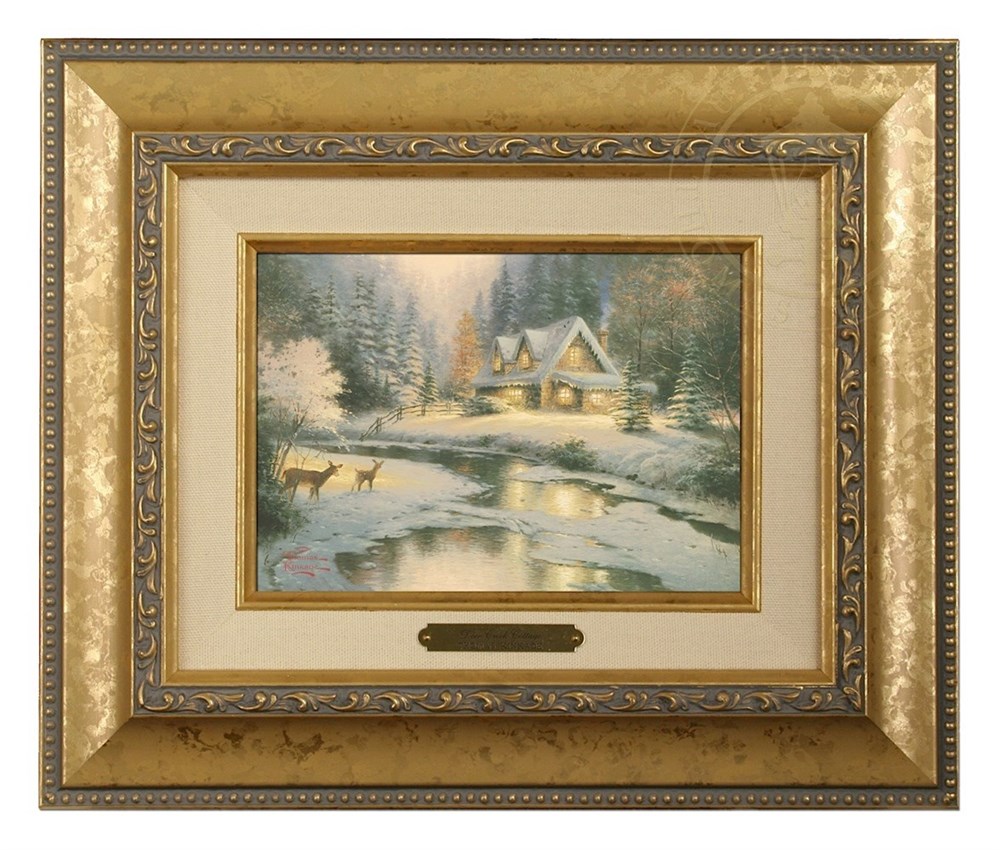 有名な高級ブランド Creek Deer Kinkade Thomas 並行輸入品 風景画 トーマスキンケード Kinkade Thomas Frame Gold フレーム付き 額付き 壁 デザイン 装飾 インテリア ブラッシュワーク アート 絵 絵画 自然 景色 風景 取寄せ Cottage プレゼ ストア グッズ Frame