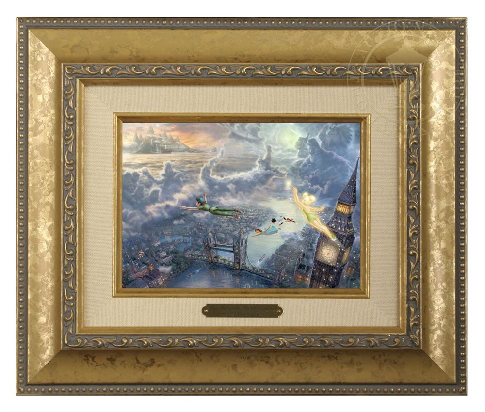 楽天市場 楽天市場 日曜祝日も営業中 取寄せ ディズニー Disney ティンカーベル ピーターパン 絵画 絵 アート ブラッシュワーク インテリア 装飾 デザイン 壁 額付き フレーム付き Gold Frame Thomas Kinkade トーマスキンケード 並行輸入品 Thomas