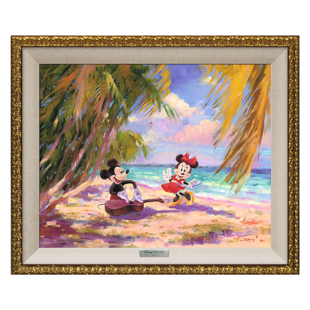 送料無料 楽天市場 日曜祝日も営業中 取寄せ ディズニー Disney Us公式商品 ミッキーマウス ミッキー ミニーマウス ミニー キャンバス 絵画 アート インテリア 絵 飾り アートワーク フレーム付き 並行輸入品 Mickey And Minnie Mouse Palm Trees Island
