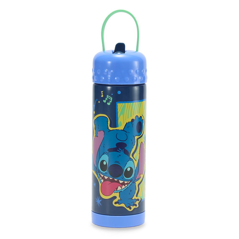 【取寄せ】 ディズニー Disney US公式商品 スティッチ リロとスティッチ リロ 水筒 ウォーターボトル ストロー ボトル ステンレス製 450ml [並行輸入品] Stitch 16 oz. Stainless Steel Water Bottle with Built-In Straw ? Lilo & Stitch プレゼント ギフト｜ビーマジカル店