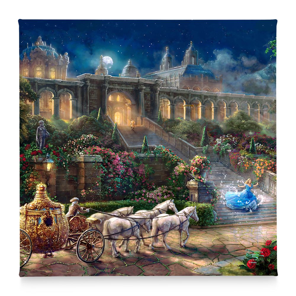 ディズニー Disney Us公式商品 シンデレラ プリンセス トーマスキンケード Thomas Kinkade 時計 キャンバス キャンバスアート 絵画 絵 アート インテリア 壁 装飾 デザイン 並行輸入品 Clock Strikes Midnight Gallery Wrapped Canvas By Studios Cindere 最安値