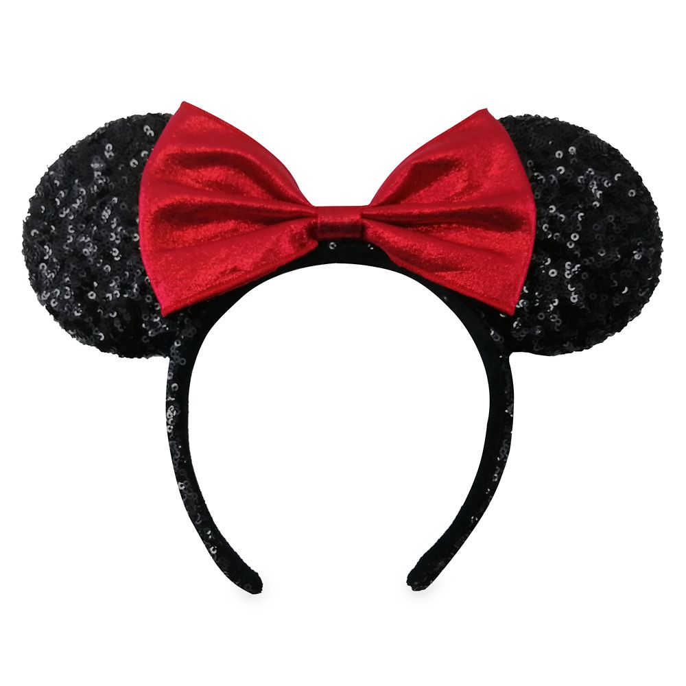 現品限り一斉値下げ Disney ディズニー 取寄せ Us公式商品 プレゼント ストア グッズ Red And Black Bow Velvet With Headband Ear Sequined Mouse Minnie 並行輸入品 スパンコール リボン バンド アクセサリー イヤーヘッドバンド ヘアアクセサリー ヘッド