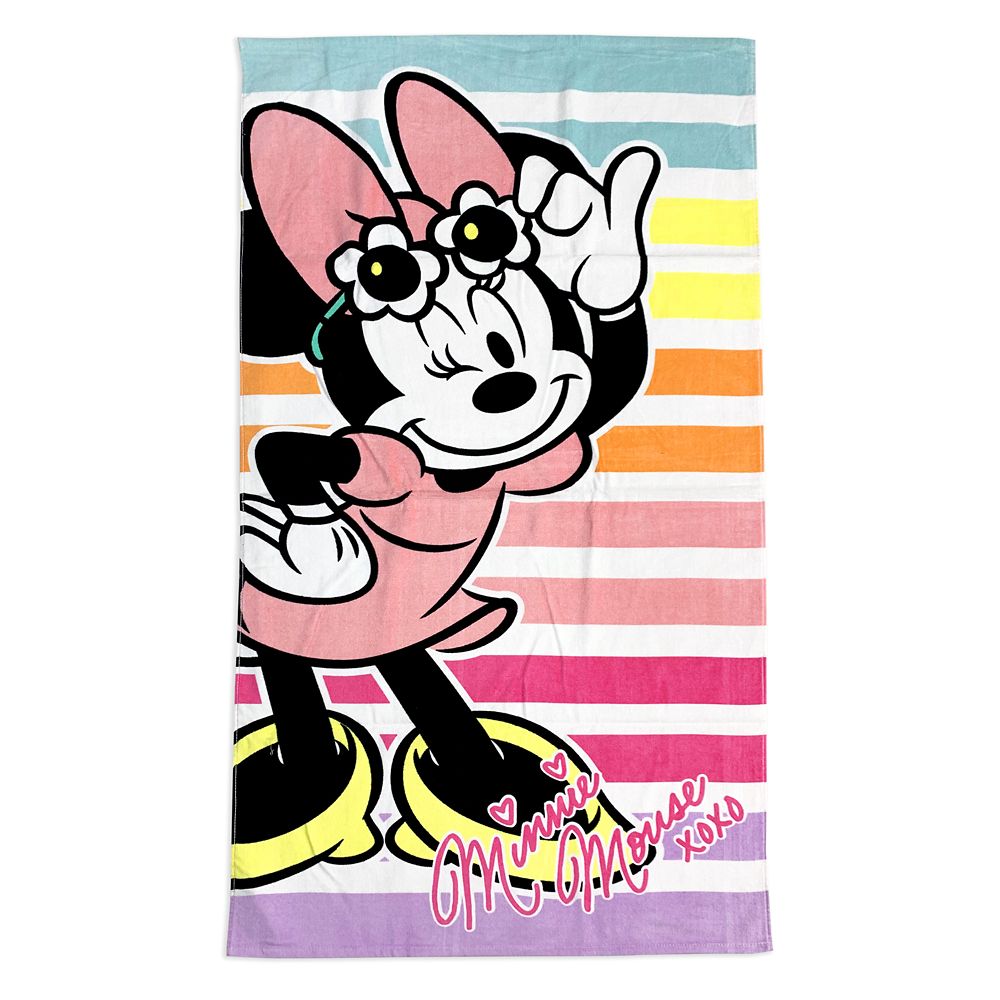 楽天市場 取寄せ ディズニー Disney Us公式商品 ミニーマウス ミニー タオル 布巾 ビーチタオル バスタオル 並行輸入品 Minnie Mouse Beach Towel グッズ ストア プレゼント ギフト クリスマス 誕生日 人気 ビーマジカル楽天市場店