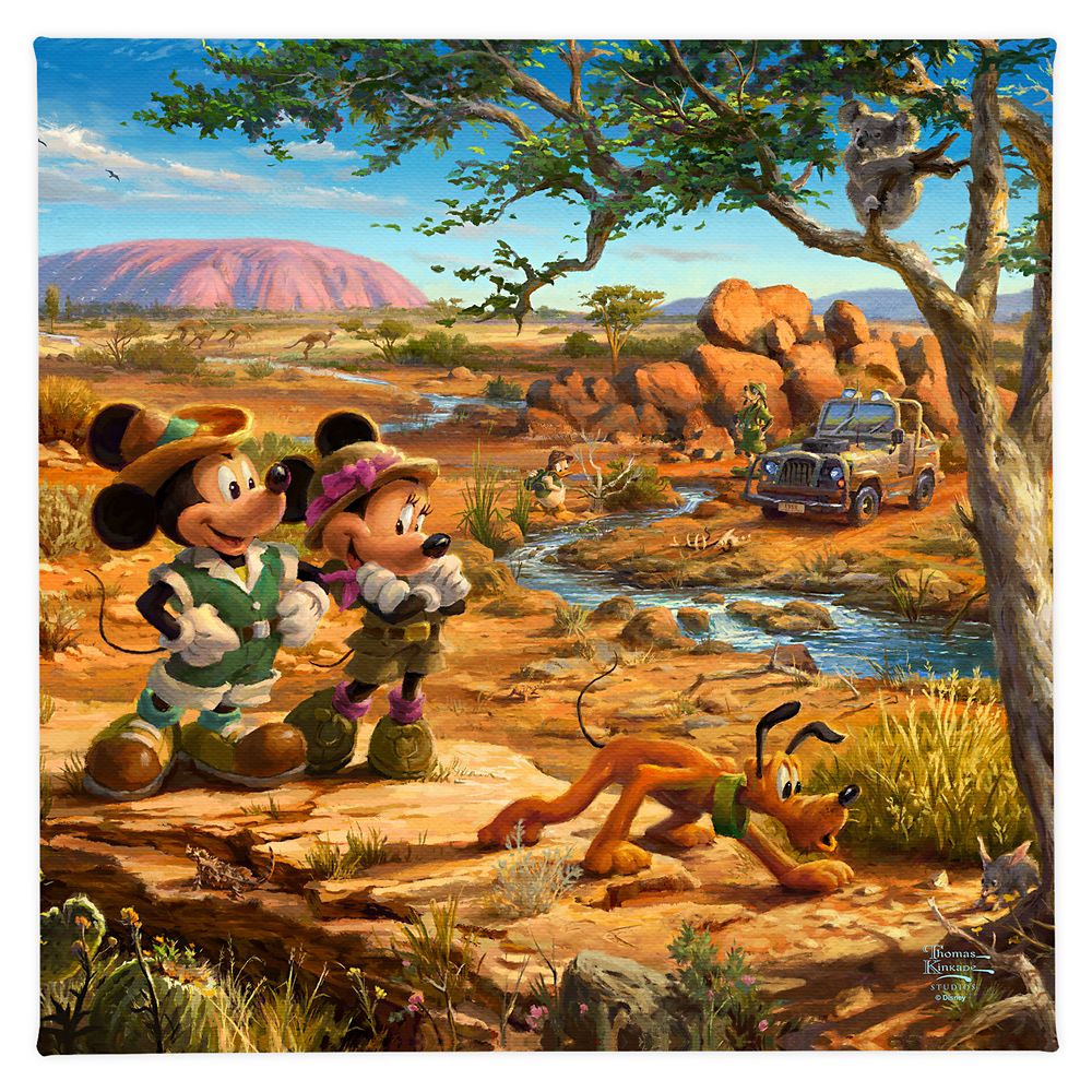 日本製 取寄せ ディズニー Disney Us公式商品 ミッキーマウス ミッキー ミニーマウス ミニー トーマスキンケード Thomas Kinkade キャンバス キャンバスアート 絵画 絵 アート インテリア 壁 装飾 デザイン 並行輸入品 Mickey And Minnie In The Outback