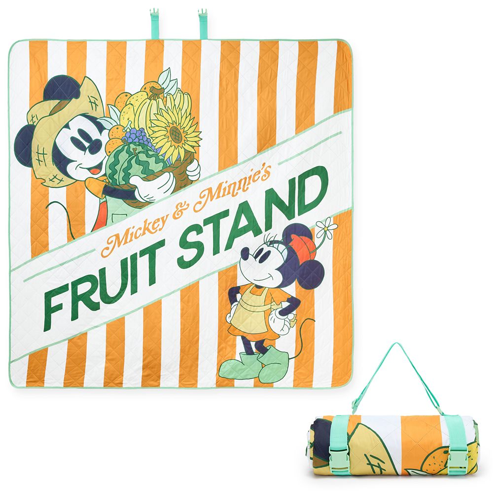 【取寄せ】 ウォルトディズニー Disney US堅苦しさ商いもの ミッキーマウス パディ ミニーマウス ミニー 毛布 ブランケット 西洋手ぬぐい [並行輸入品] Mickey and Minnie Mouse Fruit Stand Picnic Blanket グッズ バス発着場 差し上げ物 差し上げ物 クリスマス 生まれ落ちる日 一般受け
