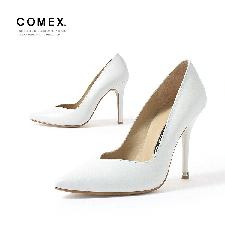【アウトレット】COMEX 23cm サイズ パンプス ハイヒール 本革 日本製 アーモンドトゥ バックベルト ヒール10cm 003｜ハイヒール専門店 BEMILANO