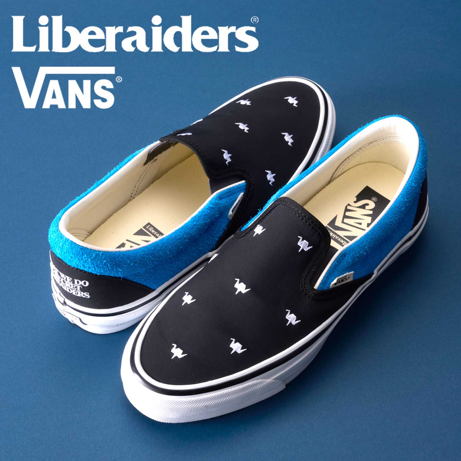 Liberaiders &times; VANS リべレイダース &times; バンズ コラボレーションスニーカー 779012608 LIBERAIDERS x VANS LX CLASSIC SLIP-ON 98 2026年新作 メンズ 26.0-28.0cm バンズ スニーカー スケーター 限定 スウェード ブルー 青 スリップオン スリッポン｜ベンシュナ　メンズアパレル＆雑貨