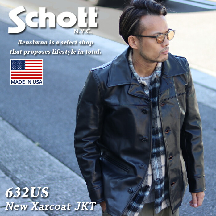 schott 本革　ラムレザー　カバーオール　ブラック　ライダース　カーコート ショット Schott LAMB LEATHER COVERALL JACKET/ラムレザー
