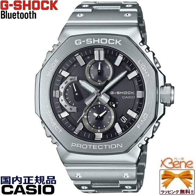 '24-10 正規新品 日本製 フルメタルクロノグラフ オクタゴン CASIO G-SHOCK タフソーラー 多針アナログ スマートフォンリンク Bluetooth デュアルタイム ストップウオッチ 20気圧防水 シルバー×ブラック GMC-B2100D-1AJF
