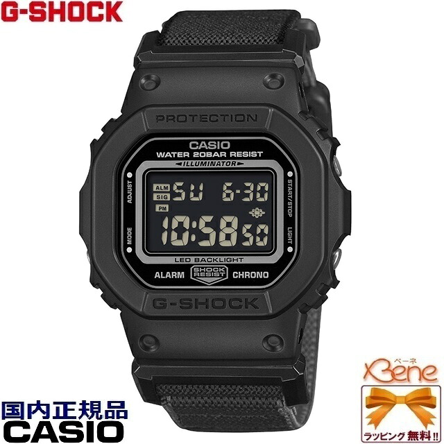 '26-3 新品正規 NEW CLOTH BANDシリーズ CASIO G-SHOCK/カシオ ジーショック メンズクオーツ スクエアデジタル 耐衝撃構造 ストップウオッチ タイマー 20気圧防水 カレンダー ブラック DW-5600MNC-1JF[3525]｜ジュエリー＆腕時計 Bene