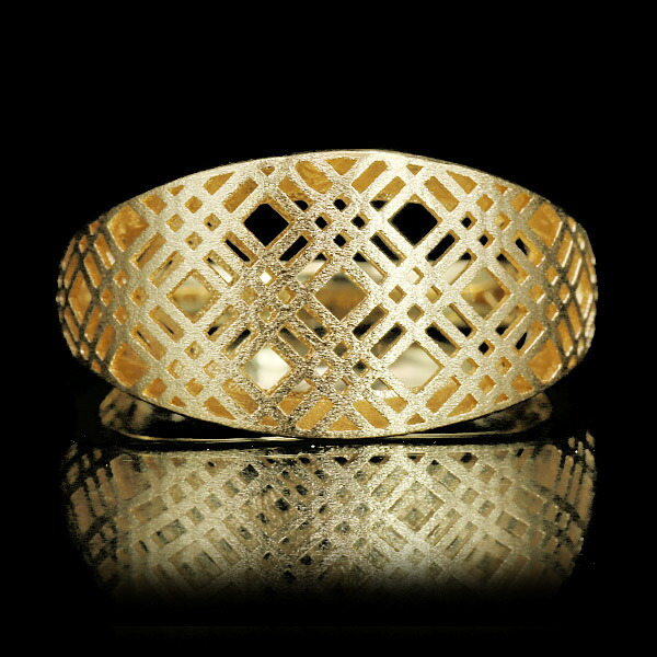 【ポイント10倍】 Oro オーロ エアリーチェック メタル リング 指輪 K18 K10対応 K18はご注文後弊社で金種選択に記載のある金額を加算しご連絡します　pbn1