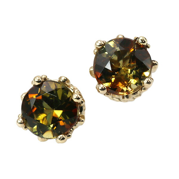 ピアス あすつく K18YG 4mm アンダリューサイト ピアス