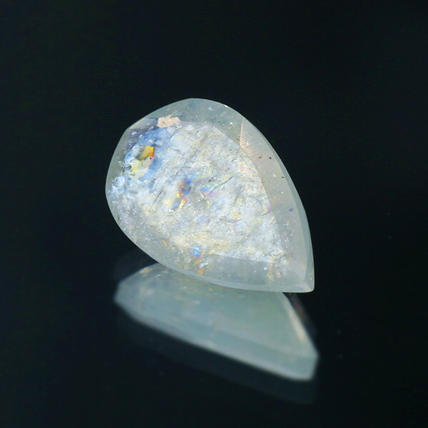 ☆レインボーアクアマリン ペアシェイプ 1.49ct 限定1個 ※こちらのルースを使用してのカスタマイズもお受けできます。誕生石3月