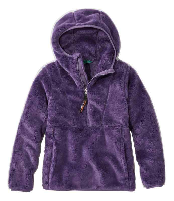 L.L.Bean（エルエルビーン） キッズ・エル・エル・ビーン・ハイパイル・フリース・フード・プルオーバー ビッグキッズ Muted Purple-ブライトネイビー