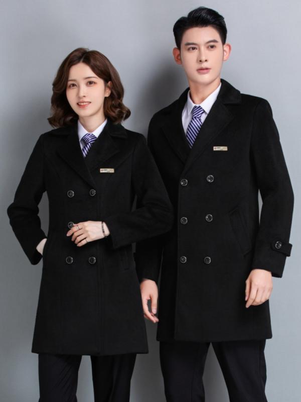 厚地の外套 羊毛 真っただ中レングス メンズ レディース 商行為 事務服 かまい付ける業 売りわたす員 制服 上衣 生あたたかい 伸縮性 黒いこと 薄墨色 秋冬