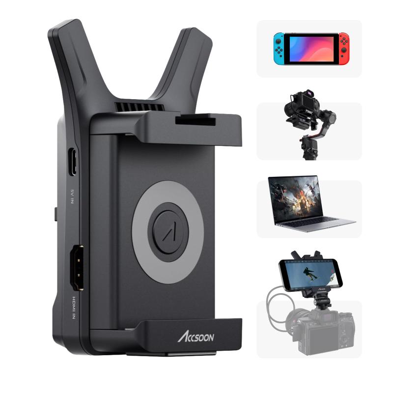Accsoon Mini CineView Nano無線ビデオ伝送システム、1080p 60fps 低遅延約60ms 5GHzで約150m伝送距離 同時に4つiOS/Androidデバイスにワイヤレス 軽量72g RS2/RS3/RS3 Pro/カメラス|ベネフィメントショップ