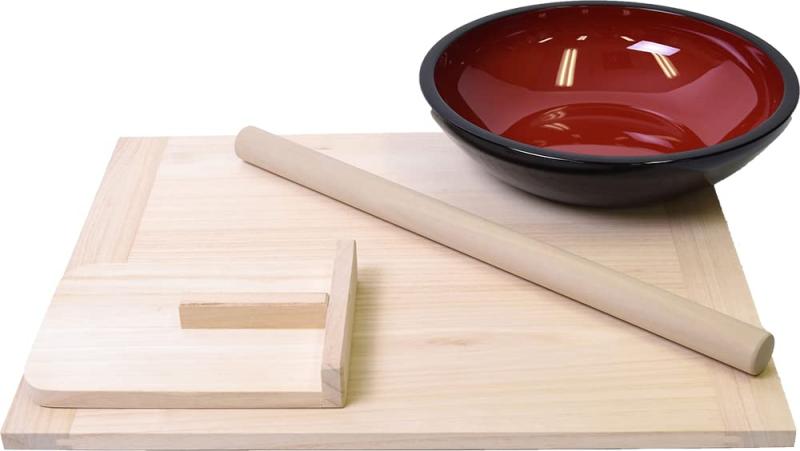 木曽工芸 蕎麦打ちセット (2~3人前用) 麺切包丁無し ベージュ|ベネフィメントショップ