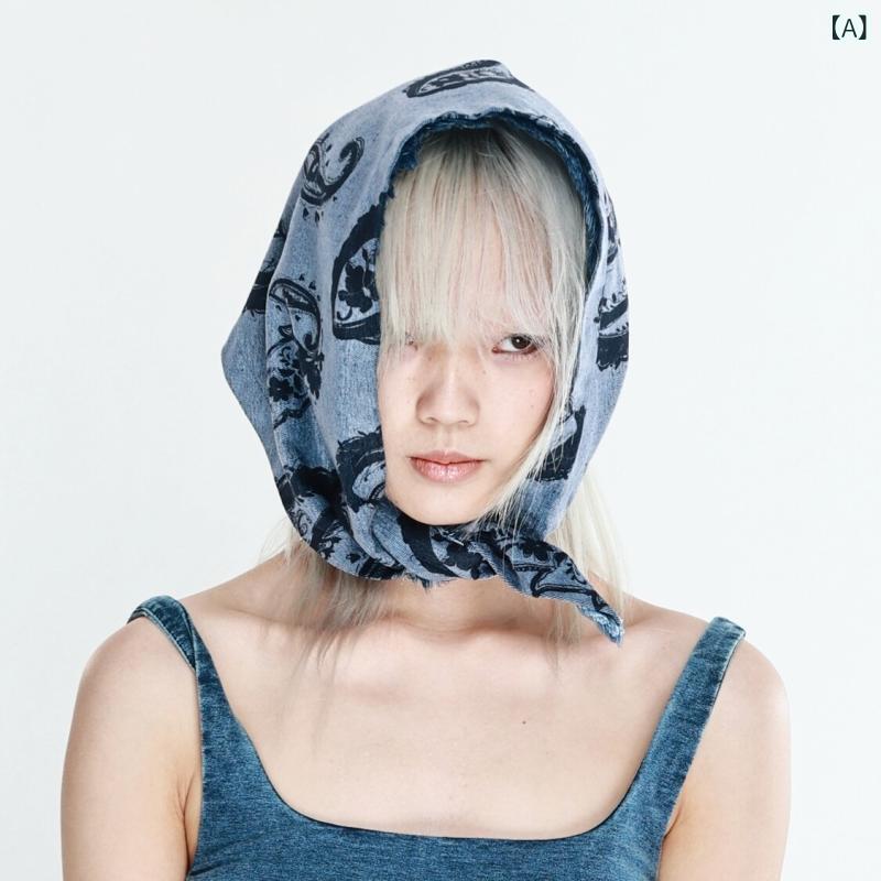 えり巻き レディース ジーンズ 三角巾 上端えり巻き  外辺部製作 果物 刷り上げる アメリカン レトロ ビンテージ 表現スタイル 素っ首 付属品 普段使い走り 軽さ 原材料