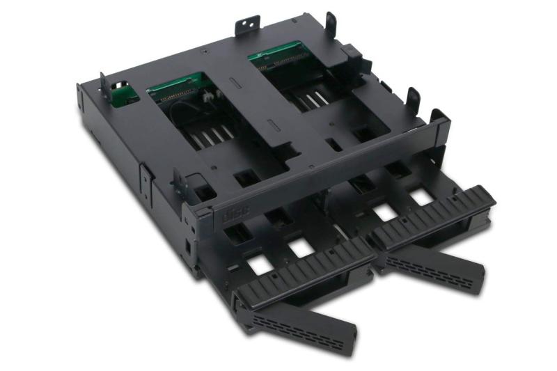 ICYDOCK ExpressCage 5.25\u0026quot;ベイ 複数デバイス搭載 2 x 2.5\u0026quot; SAS/SATA SSD or HDD + Slim(Ultra Slim) ODD | MB732SPO-B