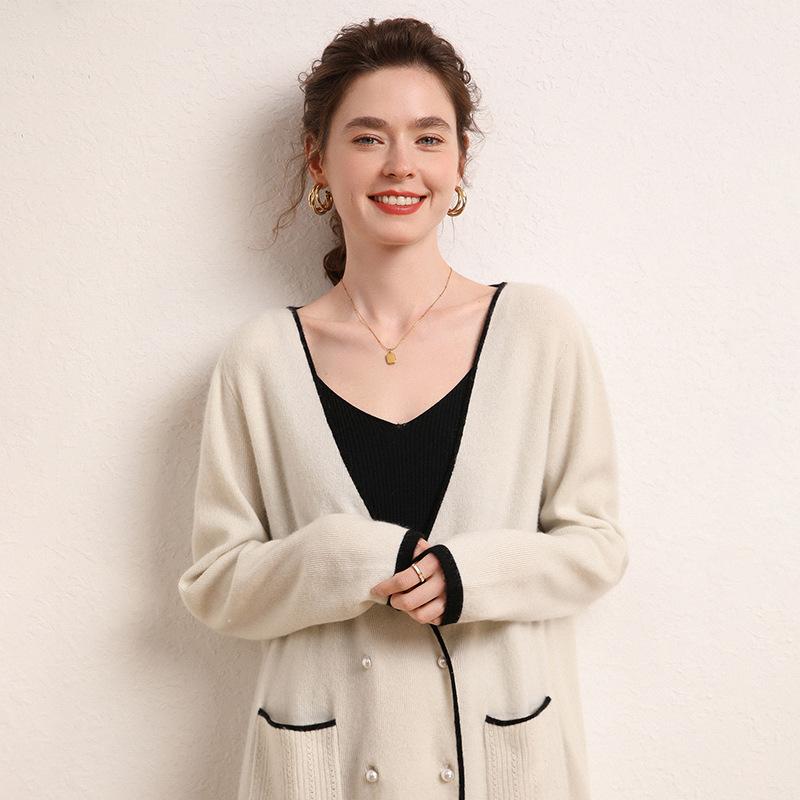 ジレー お上さん用 Vのど首 うつり変わり 長袖 スウェーター 毛衣 秋冬 人懐っこい風 ゆったり か細い 厚地の外套 羊毛混 生あたたかい パステル色の 手当たり ベージュ系 赤銅色系 薄墨色系 ニットトップス 長袖アウター ゆったり影ぼうし 暖房装置不必要 室内着 出で立つ着 軽さ