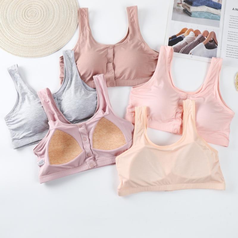大胸用 ブラジャー 女性用 中高年 母用 前ホック 授乳ブラ 伸縮性 無ワイヤー 固定パッド 快適サポート コットン混 ゆったりフィット 大きいサイズ 日常使い｜ベネフィメントショップ