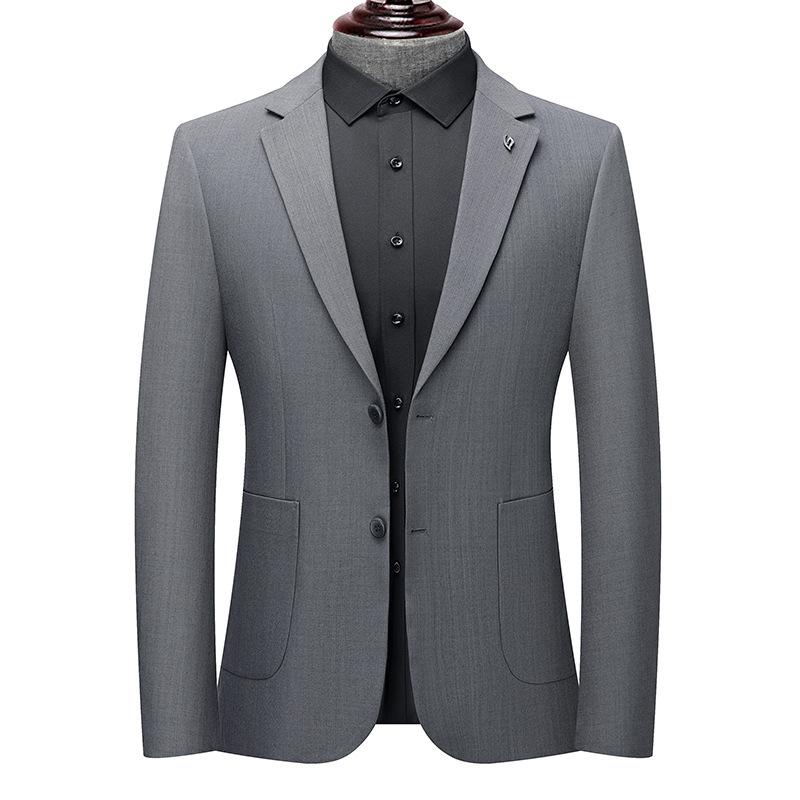 メンズ スーツ ジャケット ビジネス カジュアル 修身 シンプル 春秋 トップス コート 青年 礼服 韓国風 綿 素材 軽量 伸縮性 吸湿速乾 通勤 普段使い ビッグシルエット ブラック グレー ネイビー 秋冬|ベネフィメントショップ