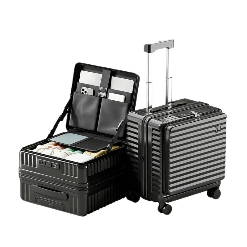 [bimiti] スーツケース 機内持ち込み 拡張機能付き 多機能フロントオープン USBポート付き カップホルダー付き 超軽量 小型 可愛い 耐衝撃 大容量 軽量 ダブルキャスター 旅行 ビジネス 出張 (｜ベネフィメントショップ