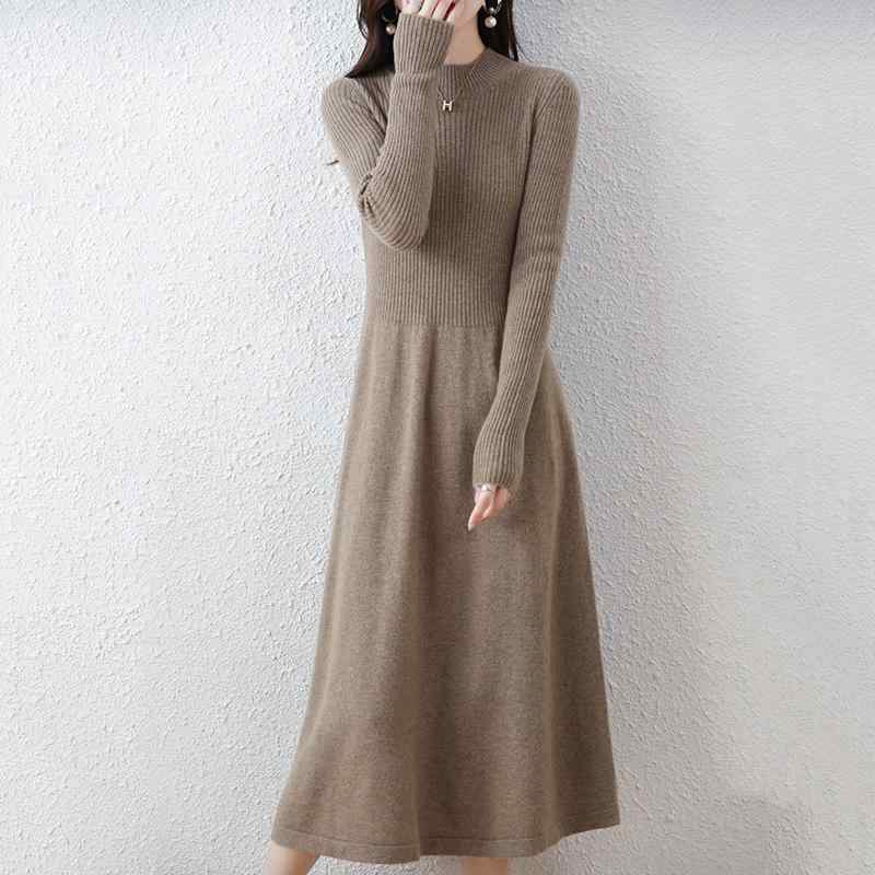 編み物 衣装 秋冬 成人女性用 長袖 半高領 人となり ゆったり ロング丈 絨毛 100% 生あたたかい もの柔らか 編み物原材料 花の冠yd 普段使い走り 秋冬コーデ 心地好い トップス 肌付き 暖房装置いらず 防寒 伸ばすこと 肌ざわり 似つかわしい 第一義的 表現スタイル