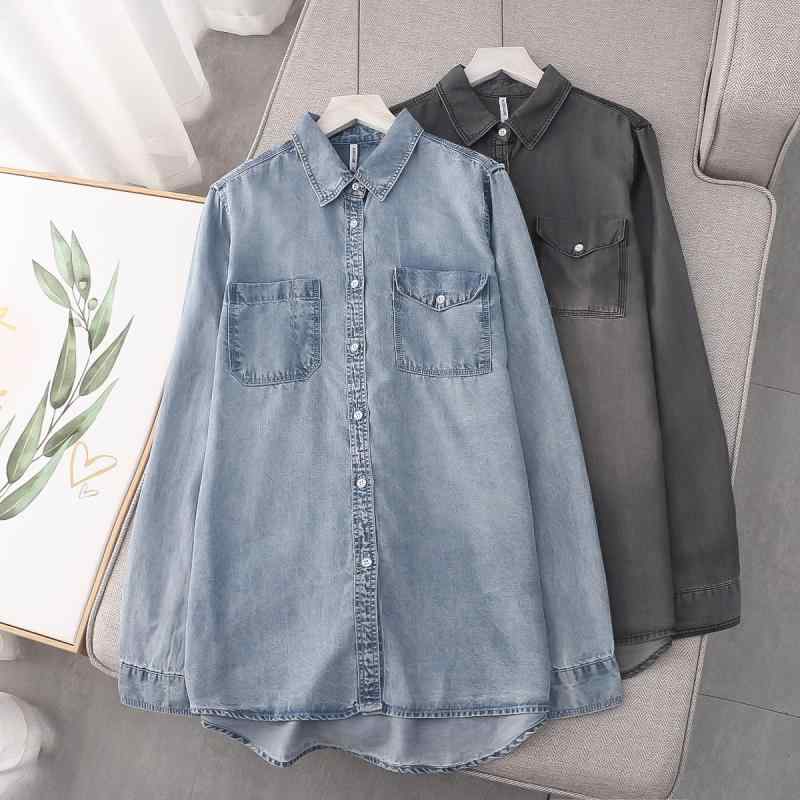 プルオーバー 成人女性用 春夏 秋冬 トップス トップ パステル色の 幅ひろい ゆったり 花の冠yd ドレープ 感 当たること冷感 綿混 ジーンズ調 白 長袖 プルオーバー上衣 軽さ 通い 普段使い走り 心地好い