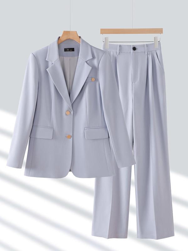 レディース 紫色 西装 セットアップ 秋冬 秋 女性用 スーツ セット ビジネス 職場 通勤 仕事服 洗練 洗練された 気質 気質ある ゆったり ゆったりシルエット 軽量 軽量素材 伸縮性 伸縮素材 綿混 綿混紡 ポリエステル混 ポリエステル混紡 ブラッ｜ベネフィメントショップ 7,105円