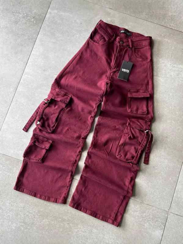 レディース デニムパンツ 工装風 マルチポケット ワイドレッグ 流行スタイル コットン素材 通勤 普段使い カーゴパンツ ゆったりシルエット 軽量 伸縮性 ベーシックカラー|ベネフィメントショップ