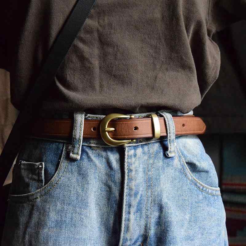 レディース 胴締め 革 レトロ 馬蹄型 バックル  分かりやすい パステル色の ホンブルグ帽なめし革 心地よい 普段使い走り 流行り物 佩び物 マルチコーデ
